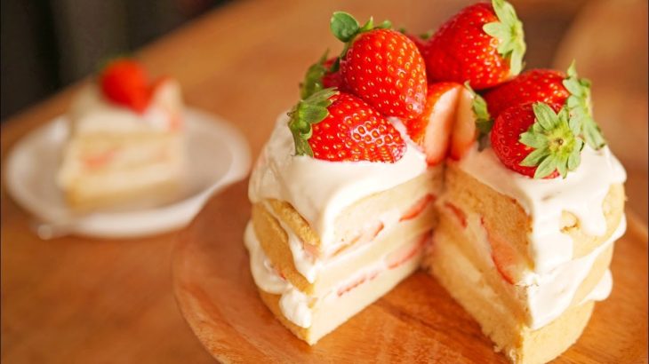 【vegan】卵・乳製品・小麦粉を使わない！『いちごのショートケーキ』の作り方 | ~ Strawberry Cake【料理レシピはParty Kitchen🎉】
